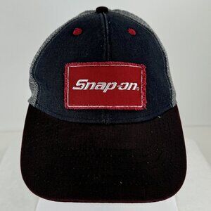 Snap-On Trucker Hat One Size Fits All Patch Logo Mesh Adjustable Hook Loop Cap